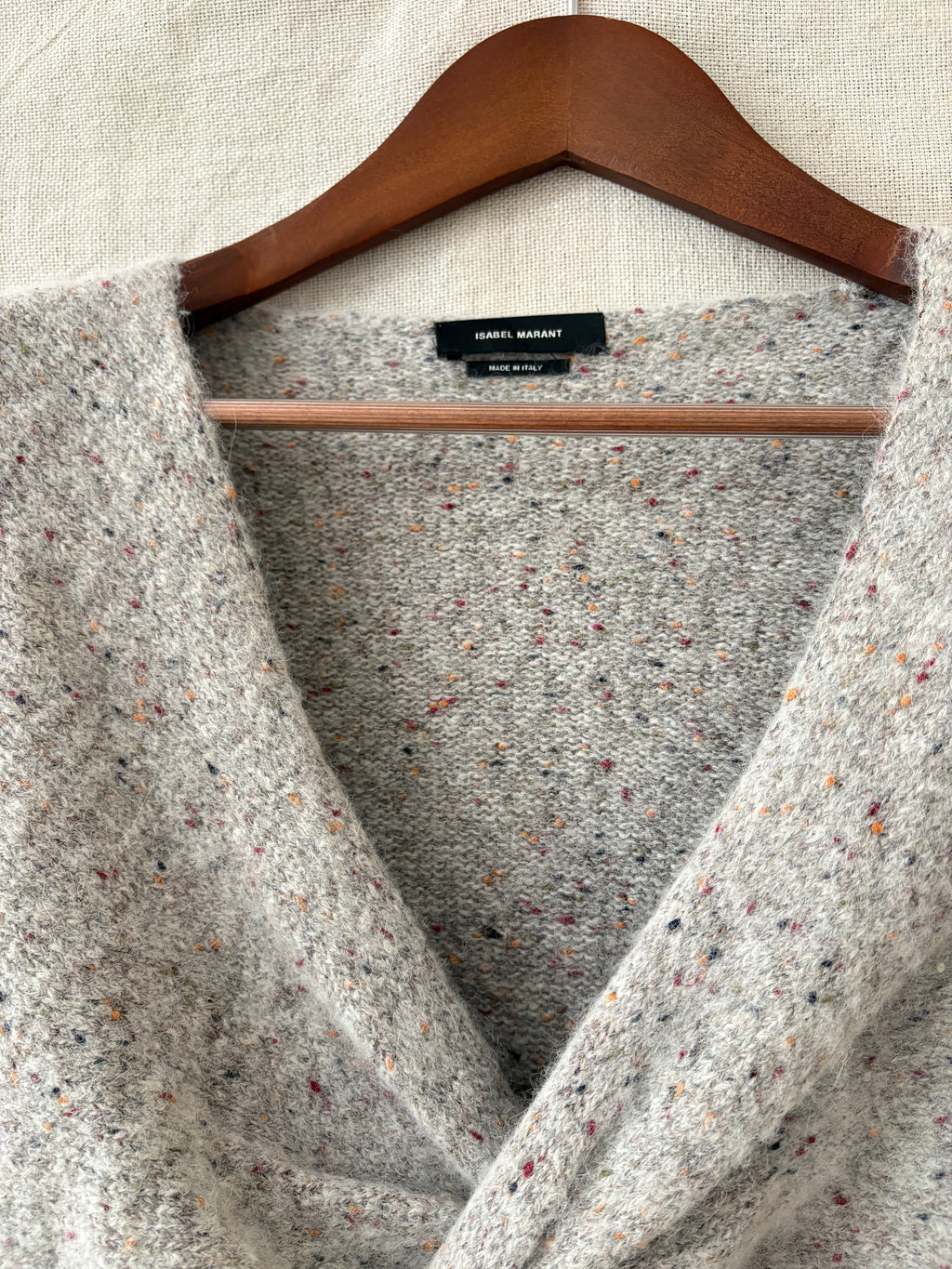 Isabel Marant Grey Flecked Twist-Front Sweater