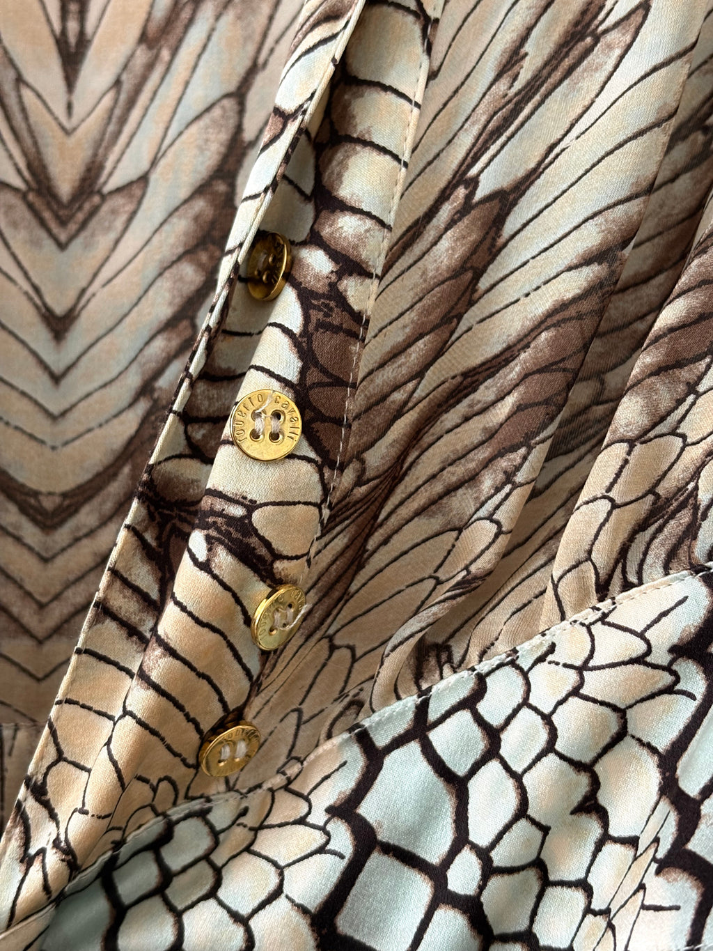 Roberto Cavalli Printed Silk Tie-Waist Blouse