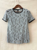 Dolce & Gabbana Pale Grey Floral Lace Top