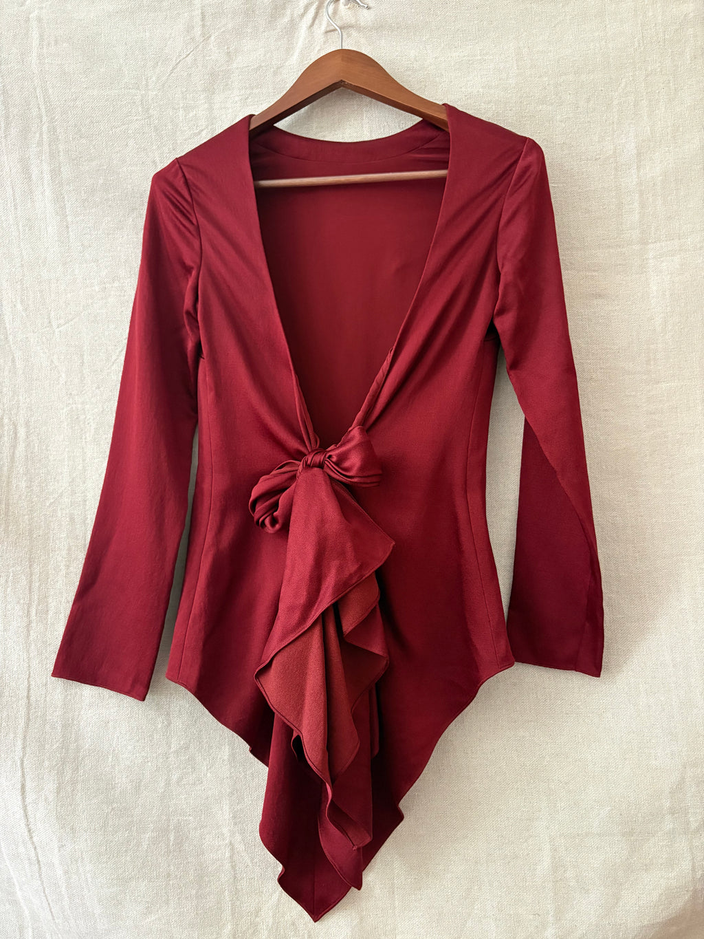 Rosetta Getty Crimson Tie-Back Top