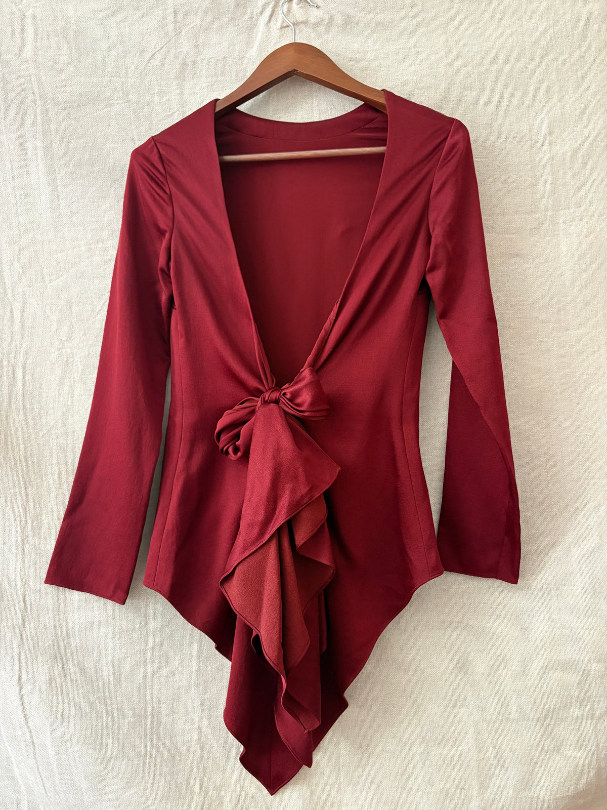 Rosetta Getty Crimson Tie-Back Top