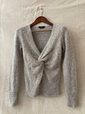 Isabel Marant Grey Flecked Twist-Front Sweater