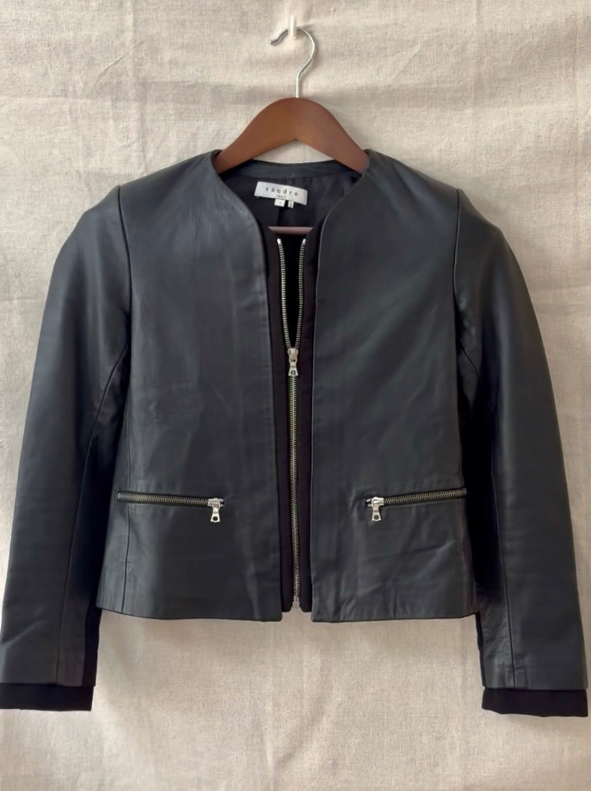 Sandro Lamb Leather Jacket