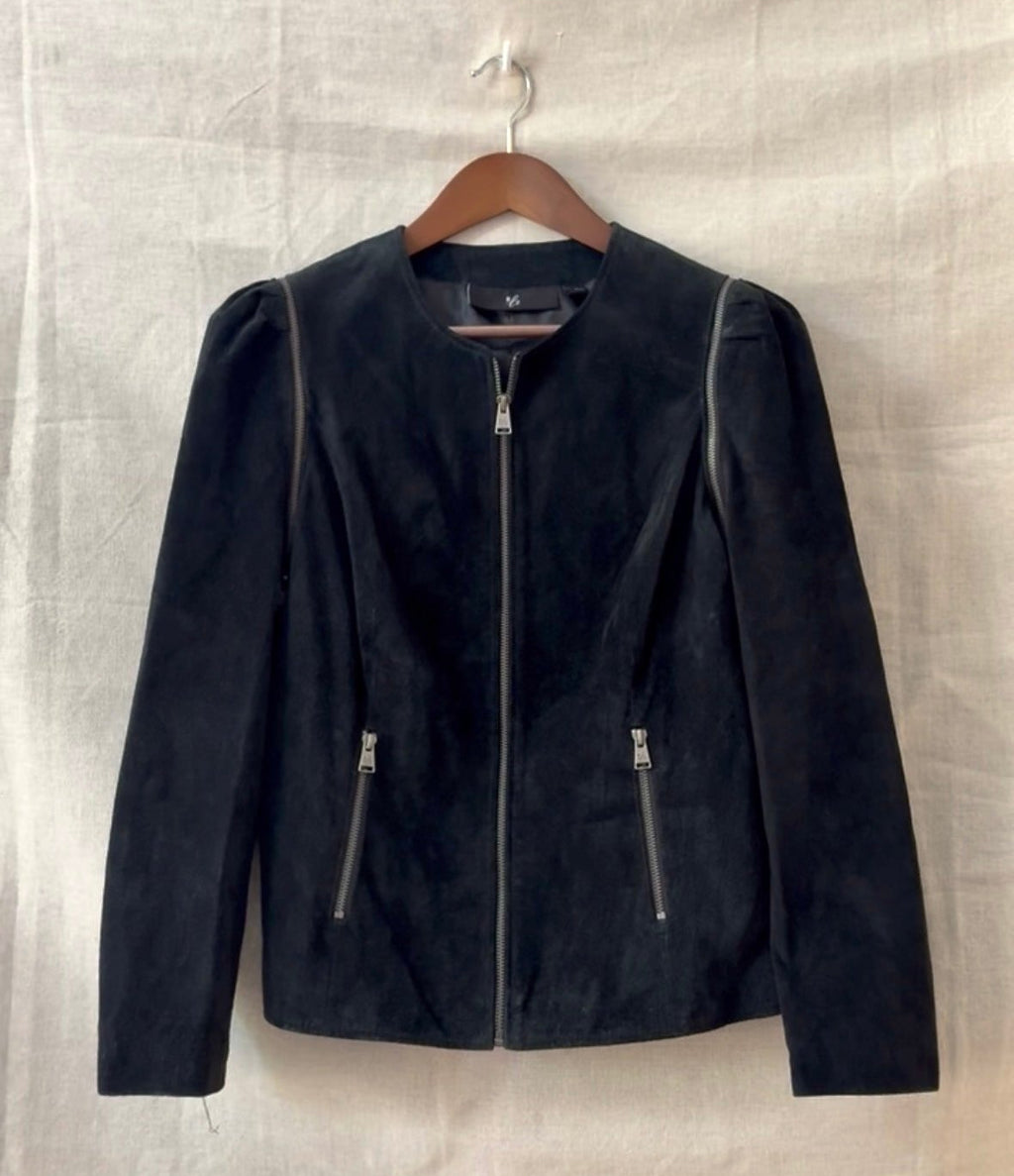 Black Suede Zip Jacket