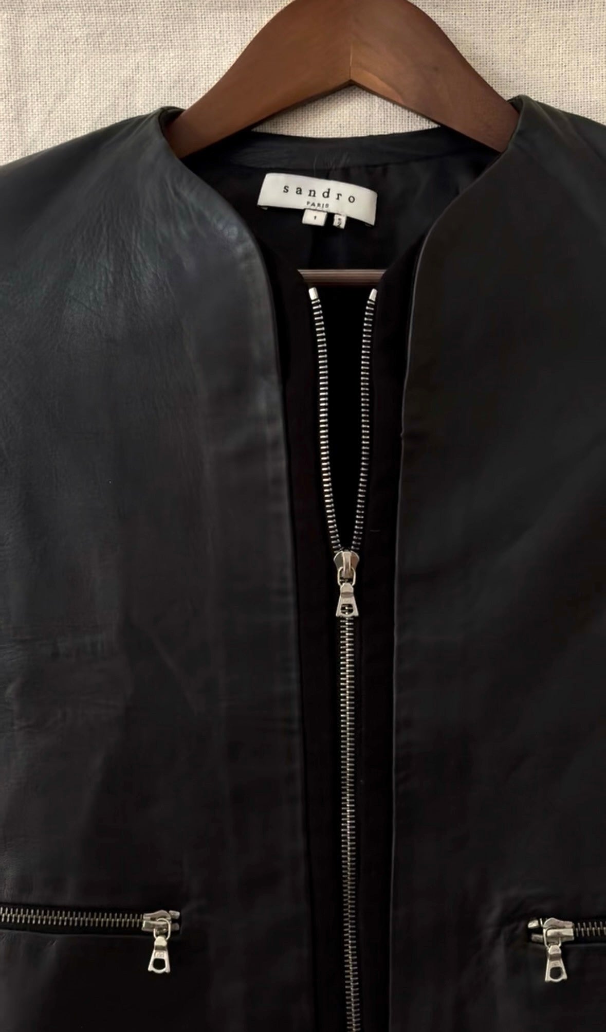 Sandro Lamb Leather Jacket