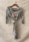 Galliano Newspaper Print Tie-Front Dress