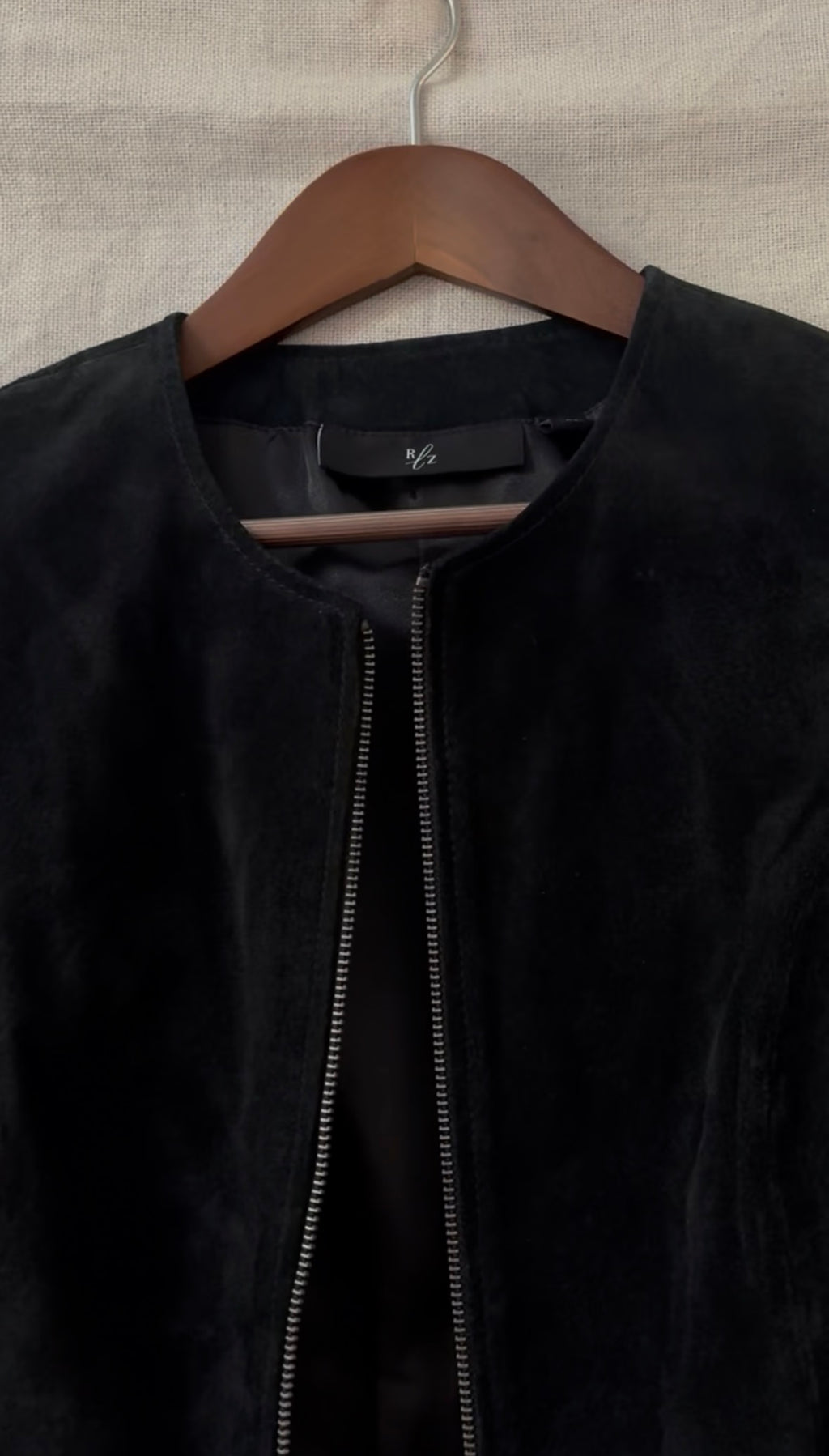 Black Suede Zip Jacket