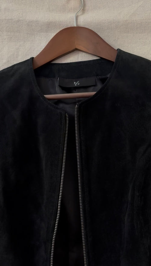 Black Suede Zip Jacket